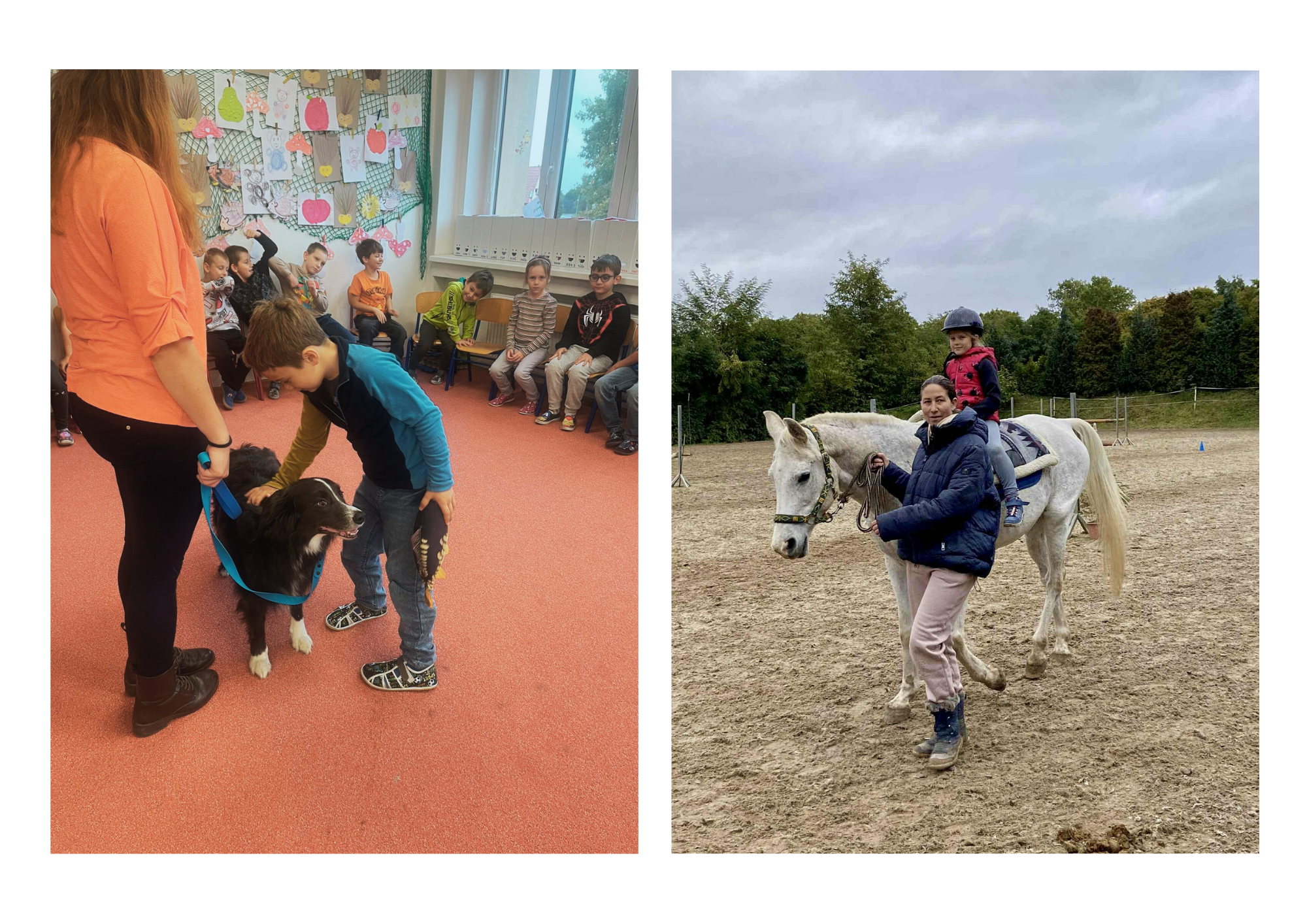 Foto - děti se zvířátky.