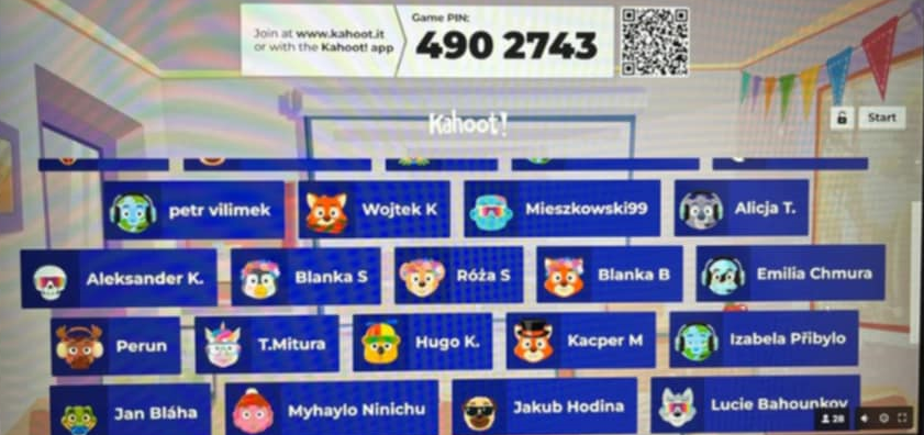 Náhled na obrazovku - soutěž v aj